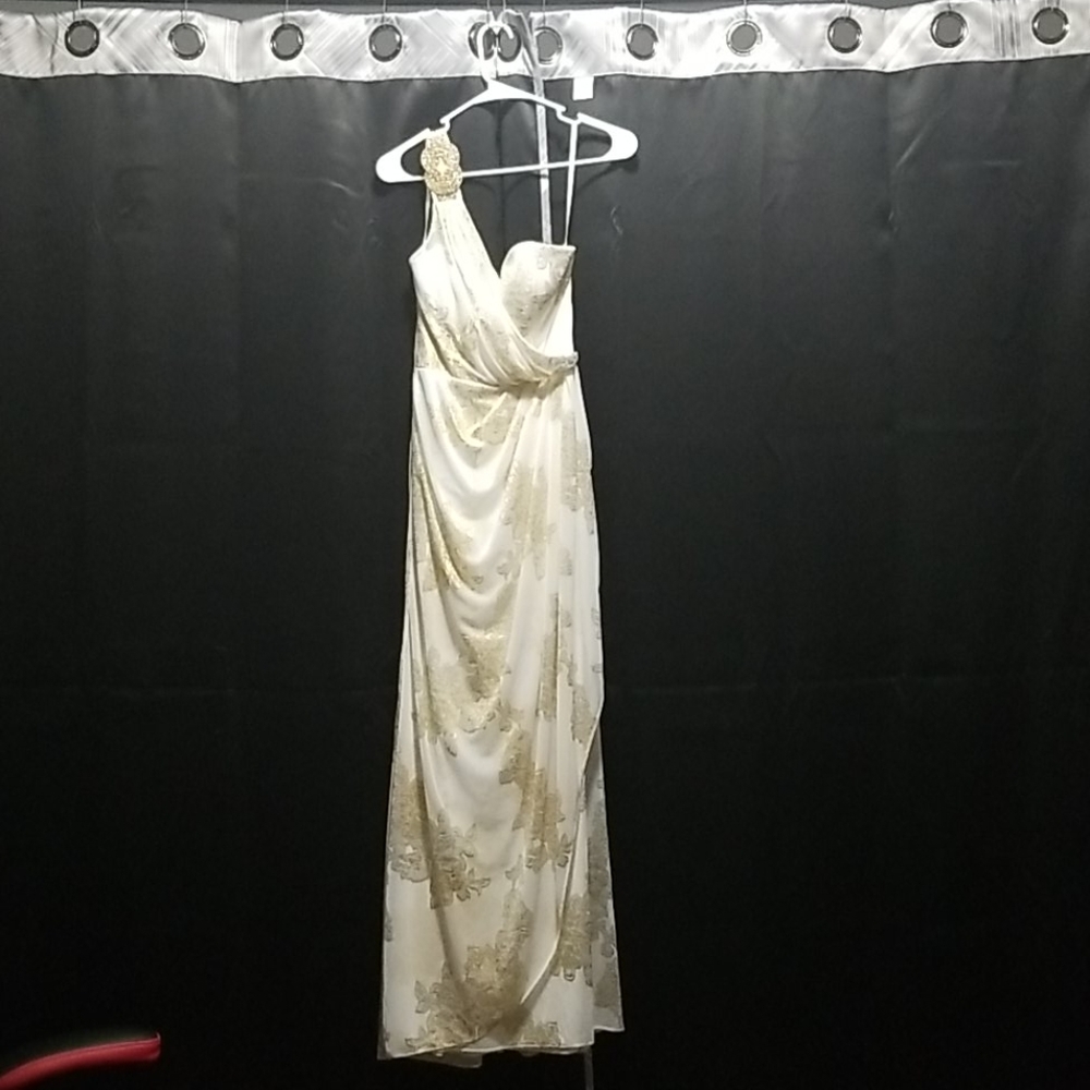Gold & White Formal Dress